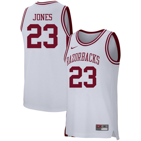 Men #23 C.J. Jones Arkansas Razorbacks College Basketball 39:39Jerseys Sale-White